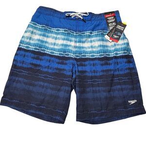 Speedo Men’s Bondi Boardshort Swim Trunks 9” Blue UPF 50+ Stretch XL NWT